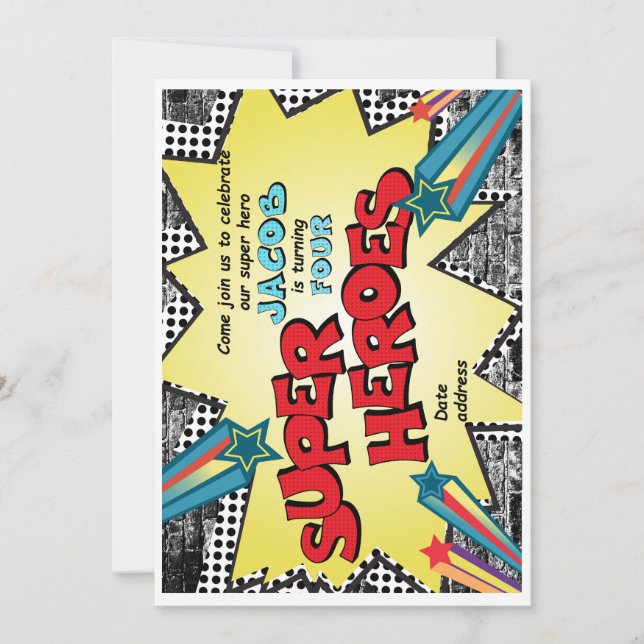 SUPER HERO BIRTHDAY INVITATION (Front)