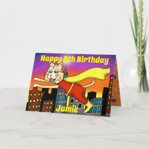 Super Hero Cat Greeting Card