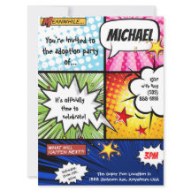 Super Hero Comic Book Adoption Party