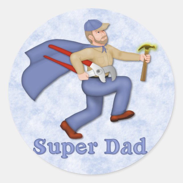 Super Hero Dad Classic Round Sticker (Front)