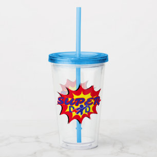 Super Hero Dad Comic Book Father's Day  Acrylic Tumbler