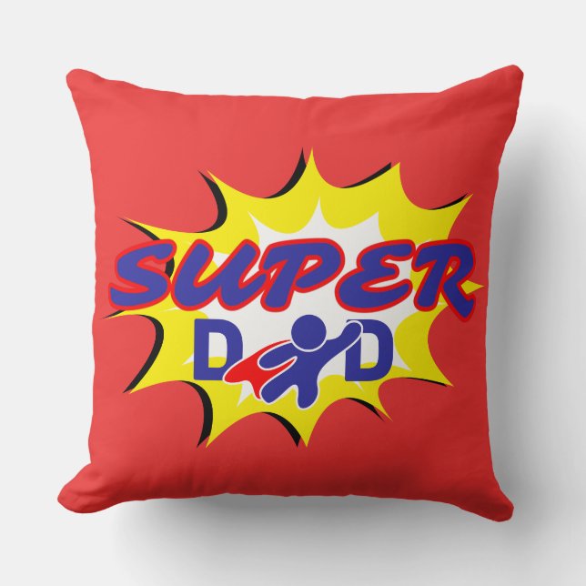 Super Hero Dad Comic Book Father's Day  Cushion (Front)