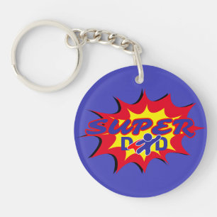 Super Hero Dad Comic Book Father's Day  Key Ring