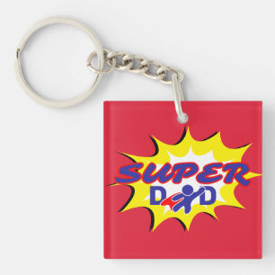 Super Hero Dad Comic Book Father's Day  Key Ring