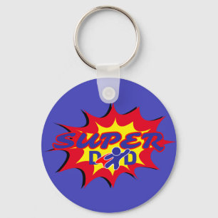 Super Hero Dad Comic Book Father's Day Key Ring