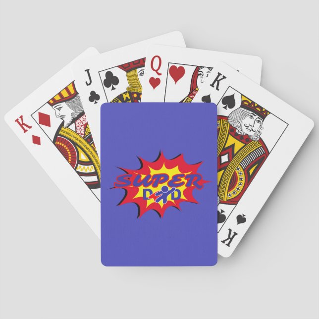 Super Hero Dad Comic Book Father's Day  Playing Cards (Back)