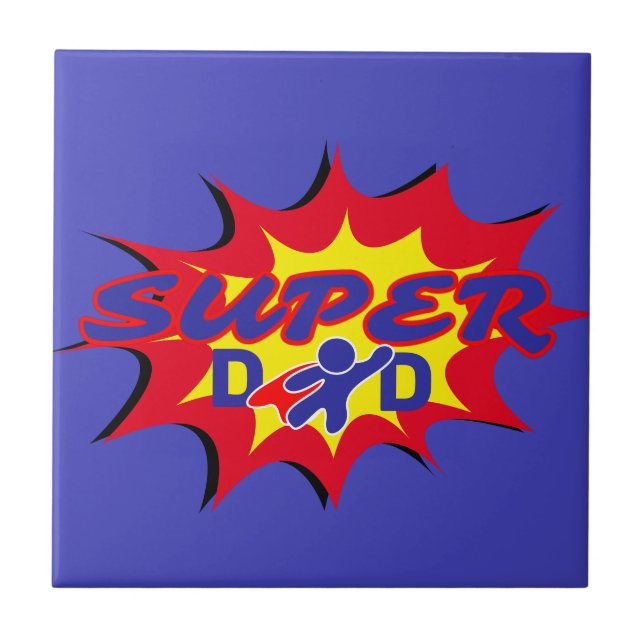 Super Hero Dad Comic Book Father's Day  Tile (Front)