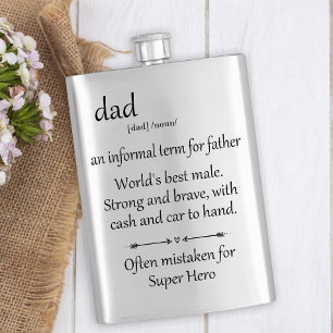Super Hero Dad Gift Father's Day Hip Flask