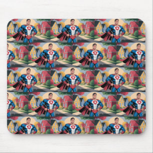 Super Hero Dad In Suburban Neighbourhood Mouse Pad