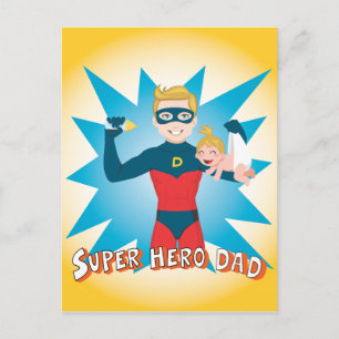 Super Hero Dad Postcard