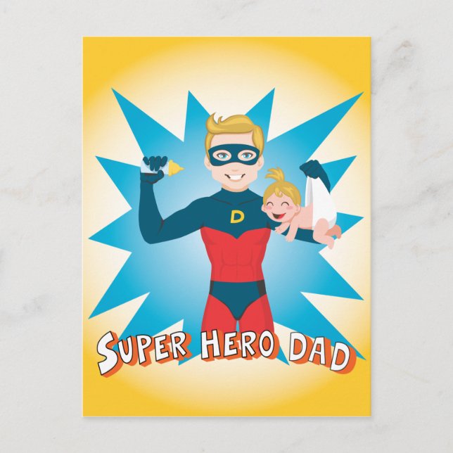 Super Hero Dad Postcard (Front)