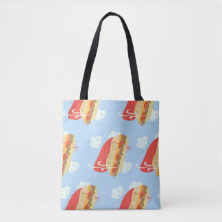 Super Hero Flying Caped Sandwich Fun  Tote Bag