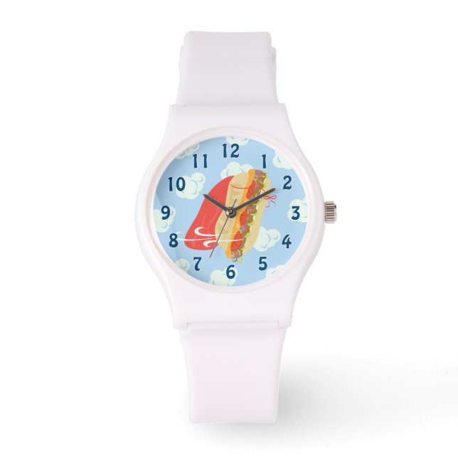 Super Hero Flying Caped Sandwich Fun  Watch (Front)