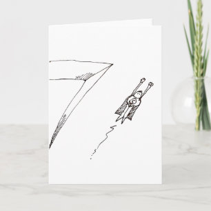 Super Hero Flying Cartoon Folded Greeting Card