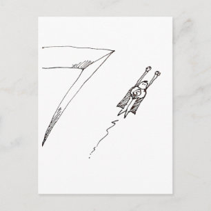Super Hero Flying Cartoon Postcard