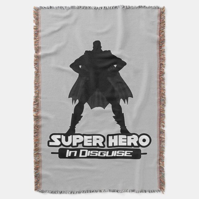 Super Hero In Disguise Throw Blanket (Front Vertical)
