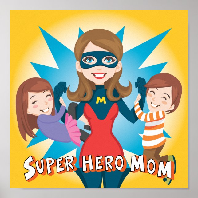 Super Hero Mum Poster (Front)