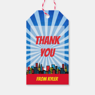 Super Hero Thank You Gift Tags