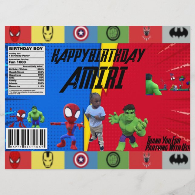 SUPER HERO THEME CHIP BAGS FLYER (Front)
