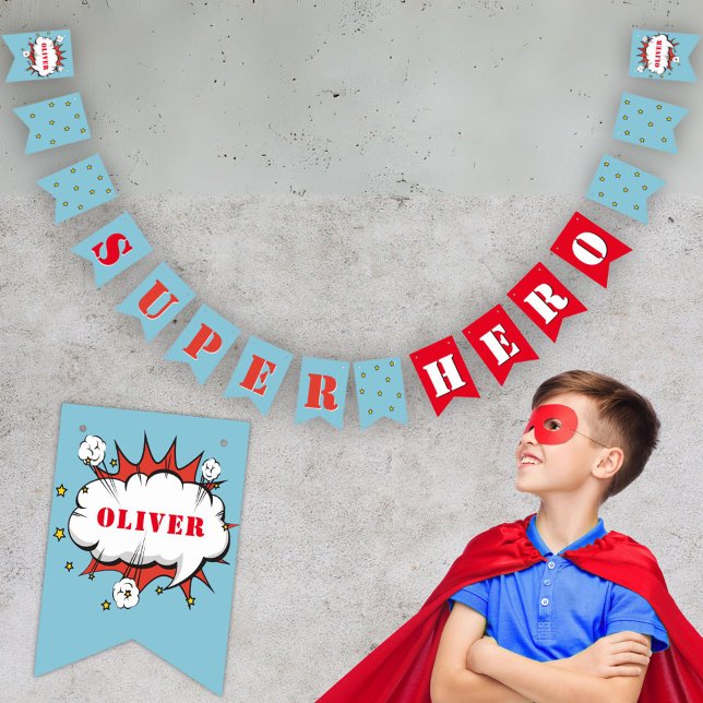 Super Hero Themed Comic Boy Birthday Bunting (Creator Uploaded)