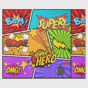super hero wrapping paper