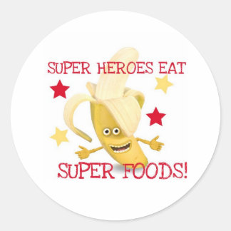 Super Heroes EAT Super Foods Classic Round Sticker