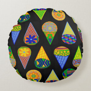 Super Heroes Ice Cream Cones Round Cushion
