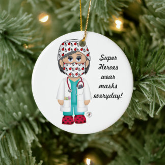 Super Heroes wear masks everday Ceramic Tree Decoration