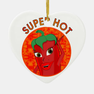 Super Hot Pepper Diva Ceramic Tree Decoration
