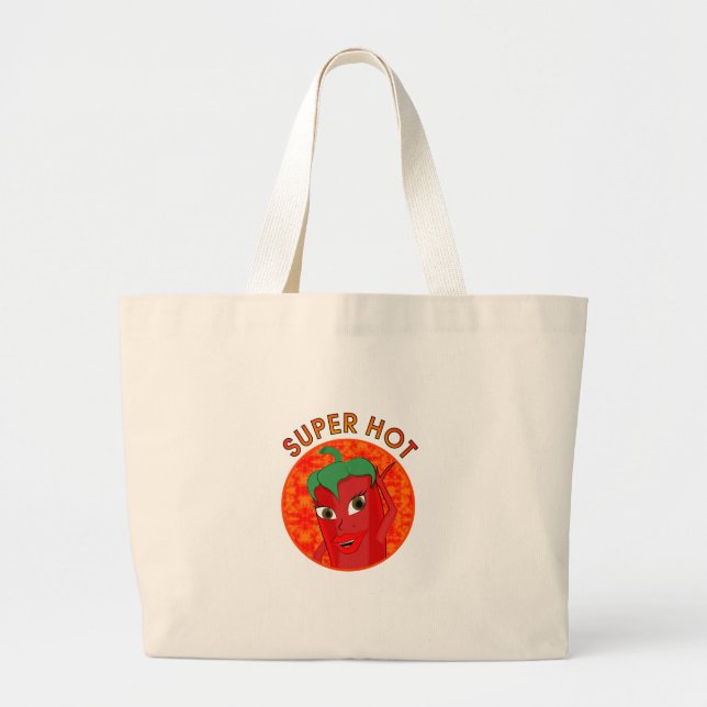 Super Hot Pepper Diva Large Tote Bag (Front)