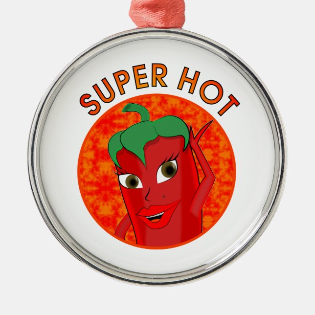 Super Hot Pepper Diva Metal Tree Decoration (Front)