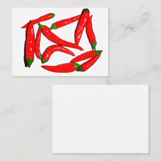 Super Hot Red Chilli Peppers Spicy Enclosure Card (Front/Back)