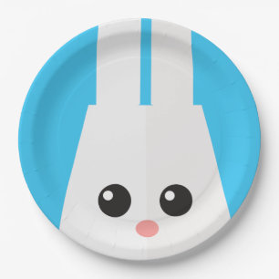 Super Kawaii Cute Easter Bunny. Paper Plate