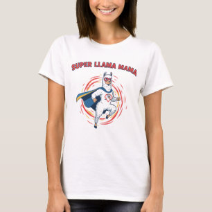 Super Llama Mama Dynamic Superhero Design T-Shirt