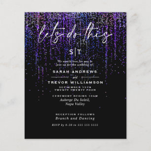Super Low Budget Wedding Edgy Purple Glitter Flyer