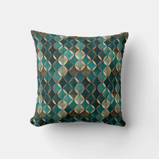 Super Luxe Teal & Gold  Cushion (Front)