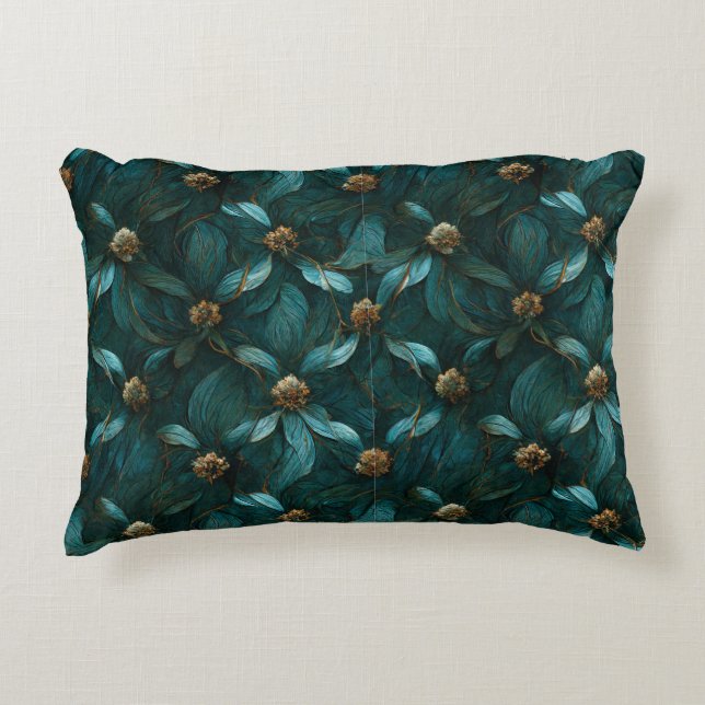 Super Luxe Teal & Gold  Decorative Cushion (Front)
