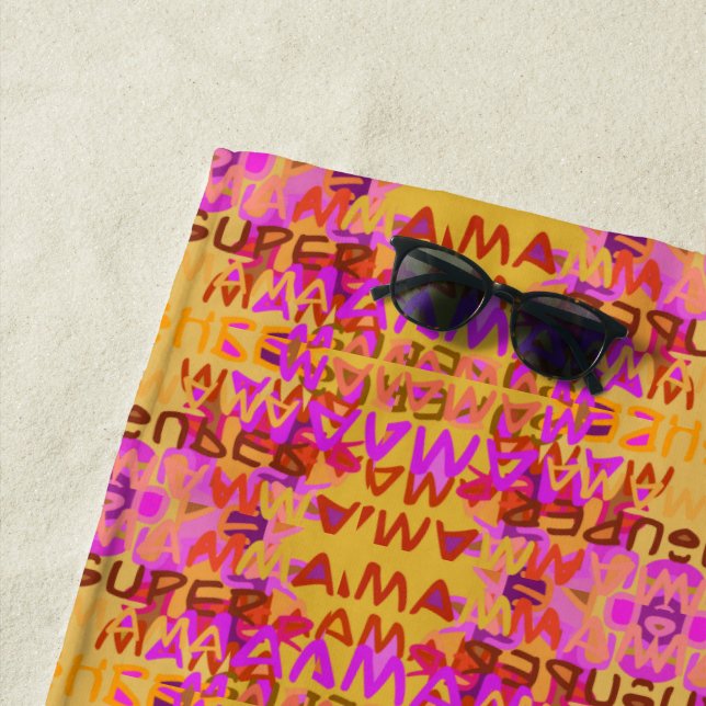 SUPER MAMA BEACH TOWEL (In Situ)