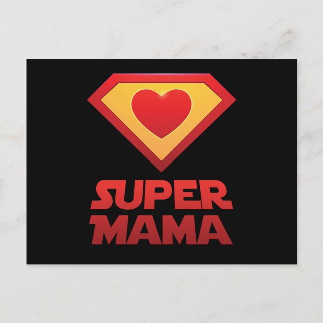 Super Mama Mum Mother Motherhood Mothers Day Mummy Postcard (Front)