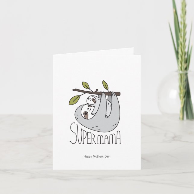 Super Mama Sloth Card (Front)