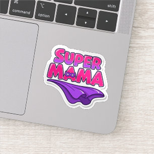 Super Mama Superhero Mum Cape Sticker