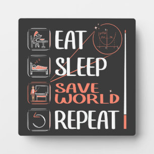 Super Math Teacher Saves the World. Thank You Gift Plaque