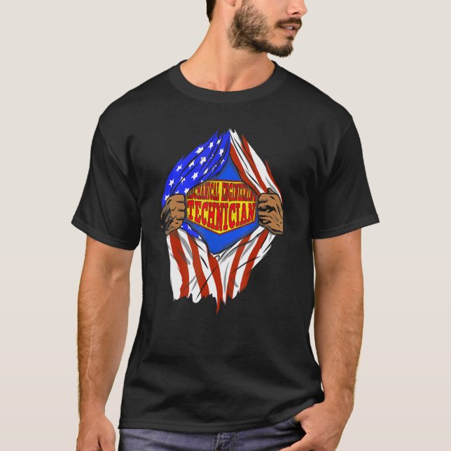 Super Mechanical Engineering Technician Hero Job T-Shirt (Front)