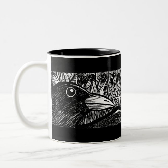 Super Mega Ultra Happy Crow Mug (Left)