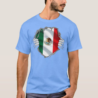 Super Mexican Heritage Proud Mexico Roots Flag  T-Shirt