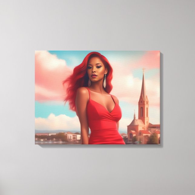 Super Model Stretched Canvas Print (Front)