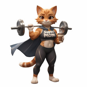 Super Mom Fitness Cat Funny Gym Motivation Coffee  532 Ml Water Bottle