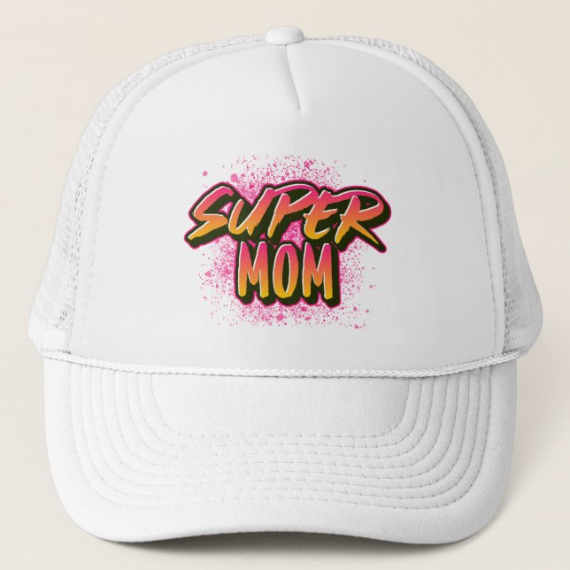 SUPER MOM GRAFFITI-INSPIRED BASEBALL CAP (Front)
