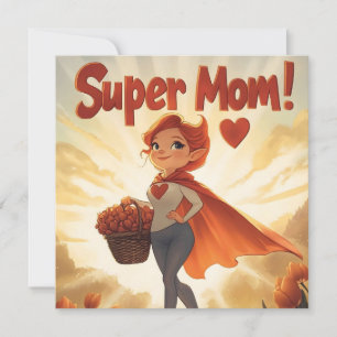 Super Mom Illustration Holiday Card