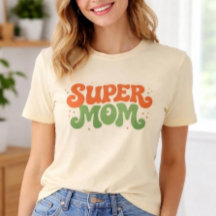 SUPER MOM Playful Retro Groovy Typography